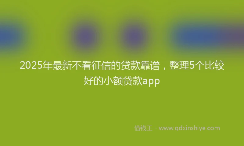 2025年最新不看征信的贷款靠谱，整理5个比较好的小额贷款app