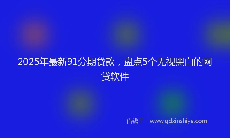 2025年最新91分期贷款，盘点5个无视黑白的网贷软件