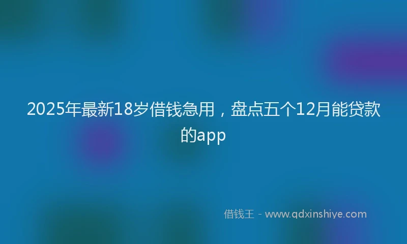 2025年最新18岁借钱急用，盘点五个12月能贷款的app