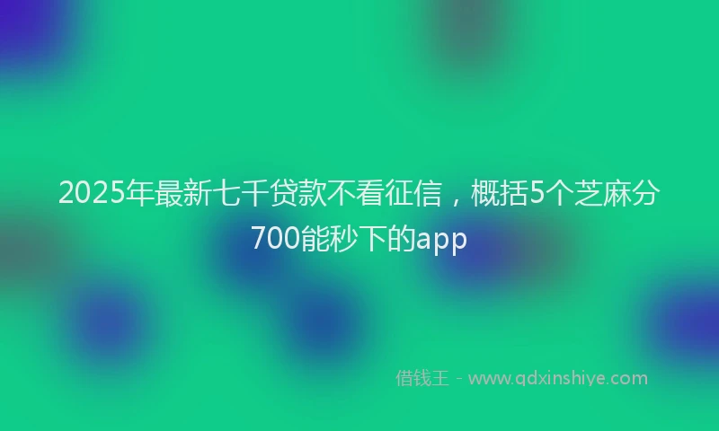 2025年最新七千贷款不看征信，概括5个芝麻分700能秒下的app