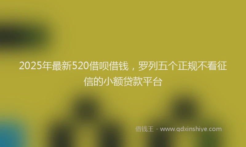 2025年最新520借呗借钱，罗列五个正规不看征信的小额贷款平台