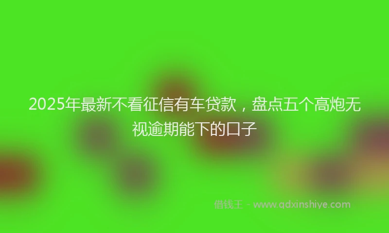 2025年最新不看征信有车贷款，盘点五个高炮无视逾期能下的口子