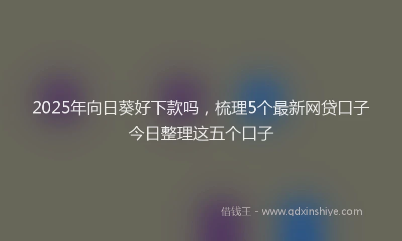 2025年向日葵好下款吗，梳理5个最新网贷口子今日整理这五个口子