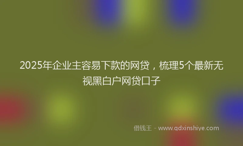 2025年企业主容易下款的网贷，梳理5个最新无视黑白户网贷口子