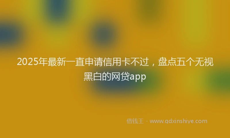 2025年最新一直申请信用卡不过，盘点五个无视黑白的网贷app