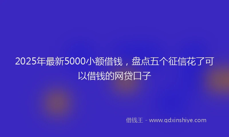 2025年最新5000小额借钱，盘点五个征信花了可以借钱的网贷口子