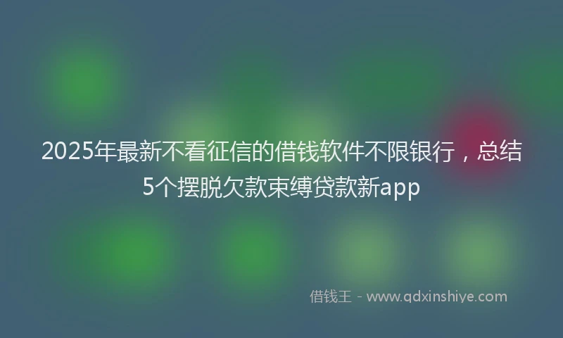 2025年最新不看征信的借钱软件不限银行，总结5个摆脱欠款束缚贷款新app