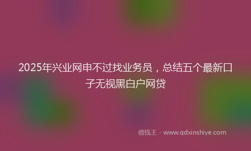 2025年兴业网申不过找业务员，总结五个最新口子无视黑白户网贷