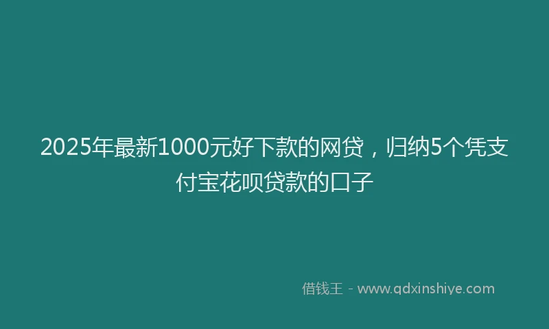 2025年最新1000元好下款的网贷，归纳5个凭支付宝花呗贷款的口子
