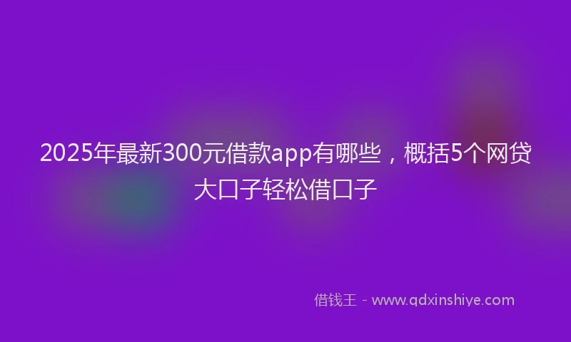 2025年最新300元借款app有哪些，概括5个网贷大口子轻松借口子