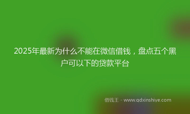 2025年最新为什么不能在微信借钱，盘点五个黑户可以下的贷款平台