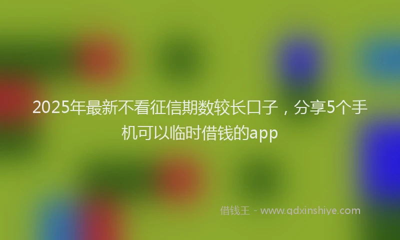2025年最新不看征信期数较长口子，分享5个手机可以临时借钱的app