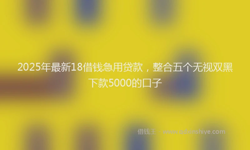 2025年最新18借钱急用贷款，整合五个无视双黑下款5000的口子