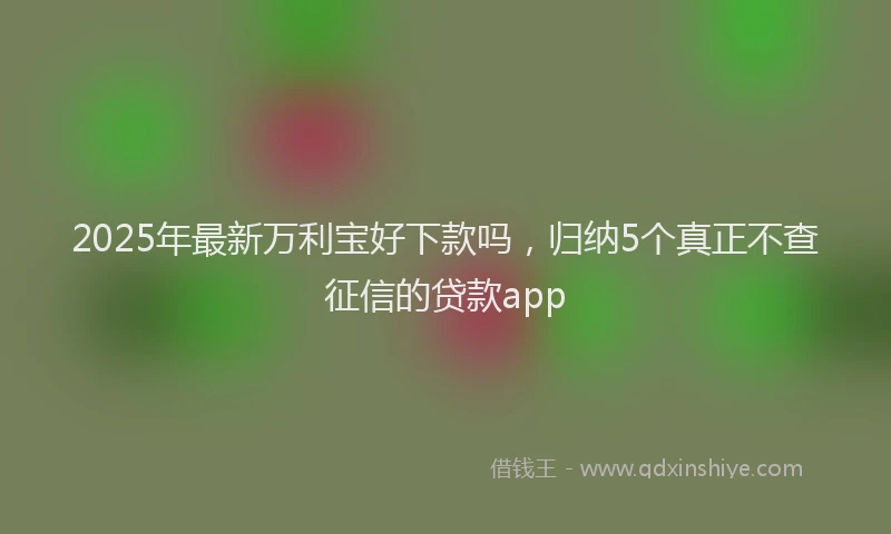 2025年最新万利宝好下款吗，归纳5个真正不查征信的贷款app