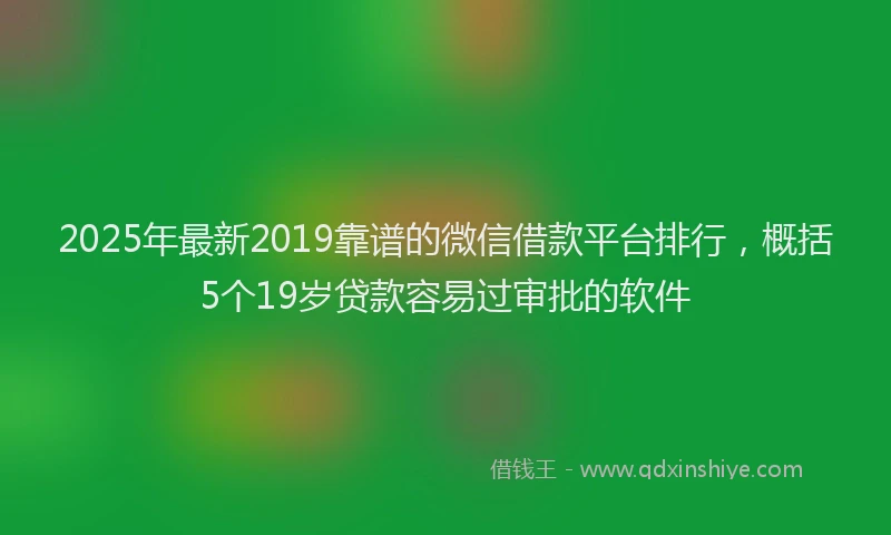2025年最新2019靠谱的微信借款平台排行，概括5个19岁贷款容易过审批的软件