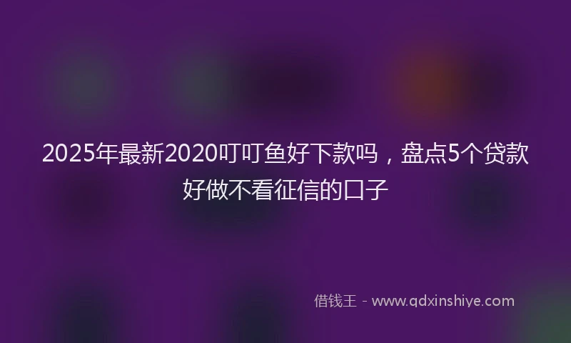 2025年最新2020叮叮鱼好下款吗，盘点5个贷款好做不看征信的口子