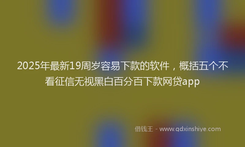 2025年最新19周岁容易下款的软件，概括五个不看征信无视黑白百分百下款网贷app
