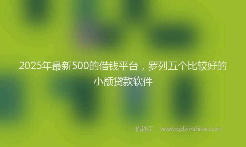 2025年最新500的借钱平台，罗列五个比较好的小额贷款软件