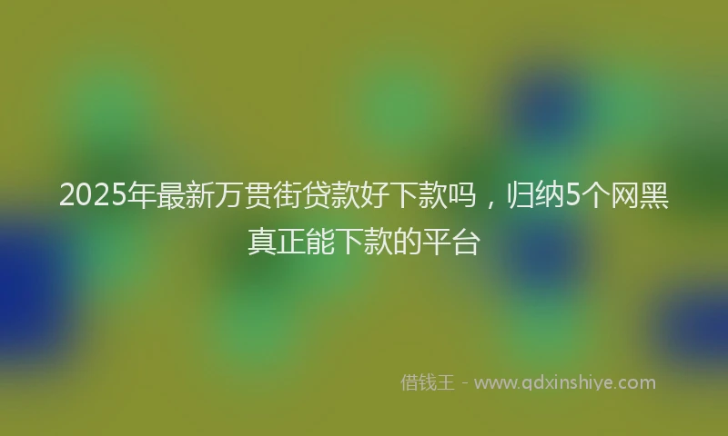 2025年最新万贯街贷款好下款吗，归纳5个网黑真正能下款的平台