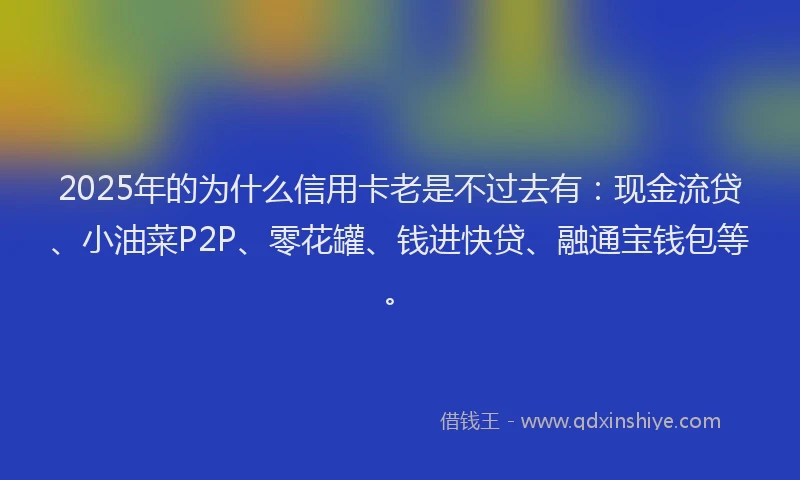 2025年的为什么信用卡老是不过去有：现金流贷、小油菜P2P、零花罐、钱进快贷、融通宝钱包等。