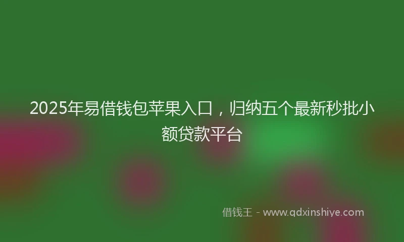 2025年易借钱包苹果入口，归纳五个最新秒批小额贷款平台