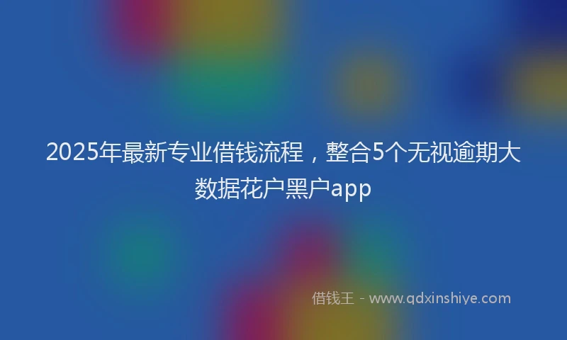 2025年最新专业借钱流程，整合5个无视逾期大数据花户黑户app