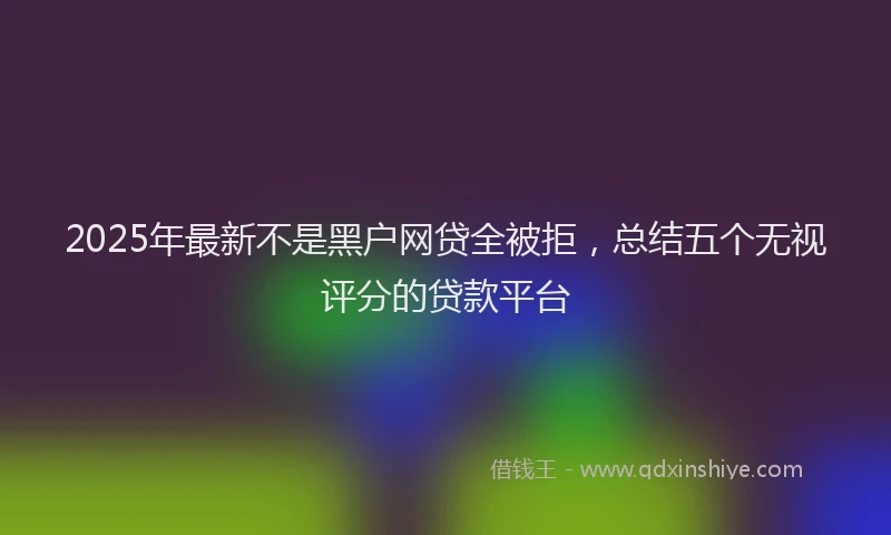 2025年最新不是黑户网贷全被拒，总结五个无视评分的贷款平台