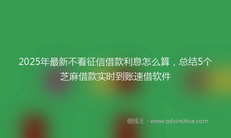 2025年最新不看征信借款利息怎么算，总结5个芝麻借款实时到账速借软件