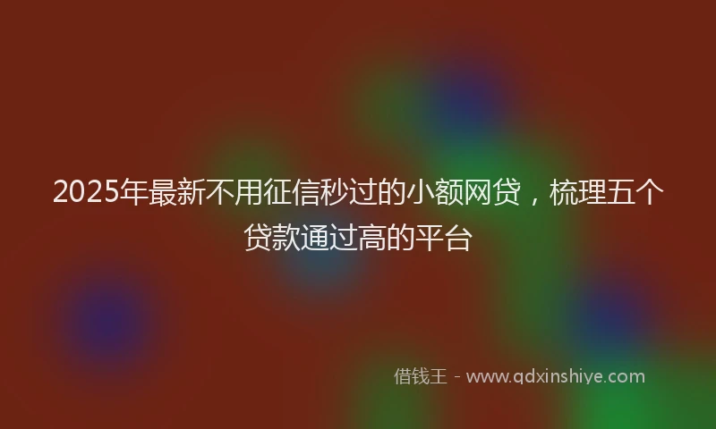 2025年最新不用征信秒过的小额网贷，梳理五个贷款通过高的平台