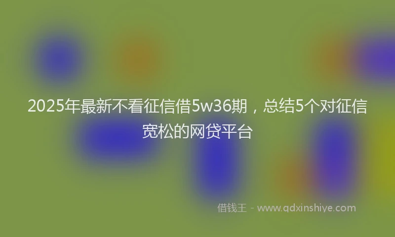 2025年最新不看征信借5w36期，总结5个对征信宽松的网贷平台