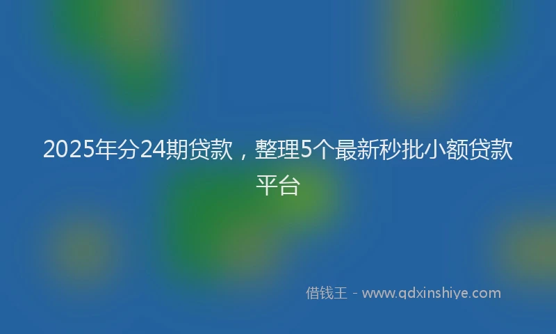 2025年分24期贷款，整理5个最新秒批小额贷款平台