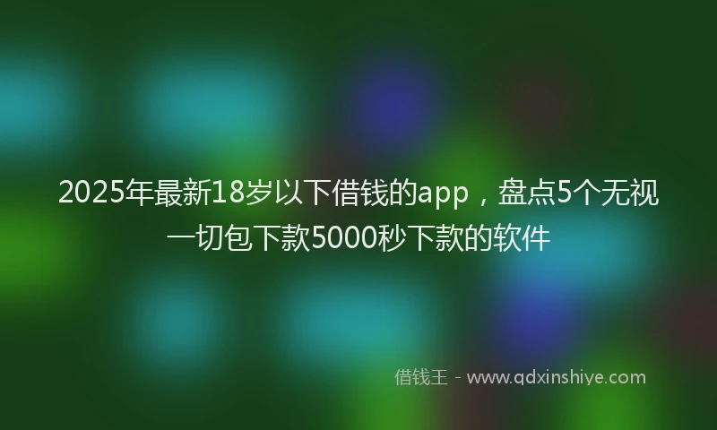2025年最新18岁以下借钱的app，盘点5个无视一切包下款5000秒下款的软件