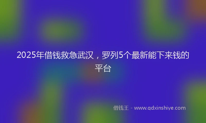 2025年借钱救急武汉，罗列5个最新能下来钱的平台