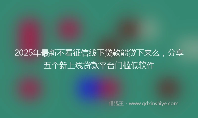 2025年最新不看征信线下贷款能贷下来么，分享五个新上线贷款平台门槛低软件