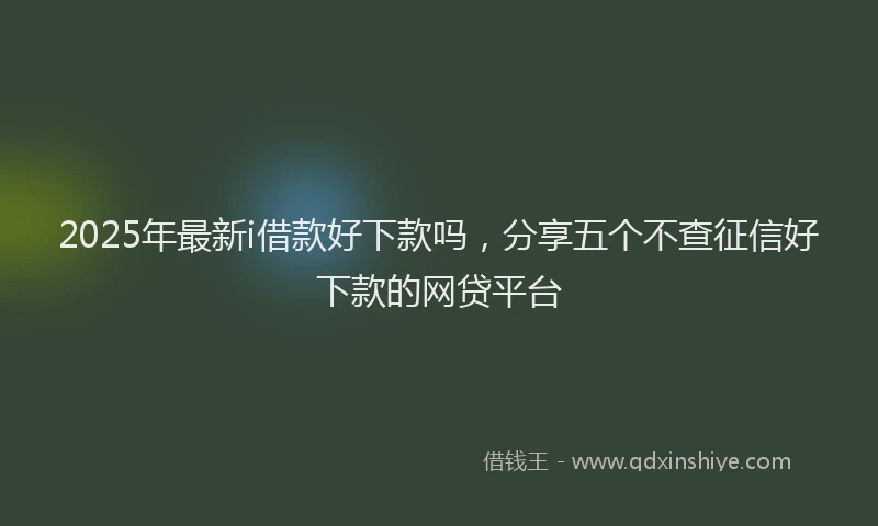 2025年最新i借款好下款吗，分享五个不查征信好下款的网贷平台