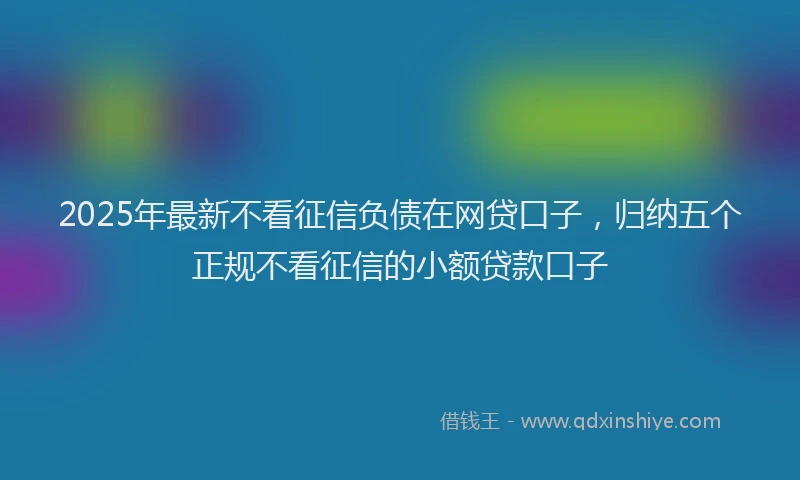 2025年最新不看征信负债在网贷口子，归纳五个正规不看征信的小额贷款口子