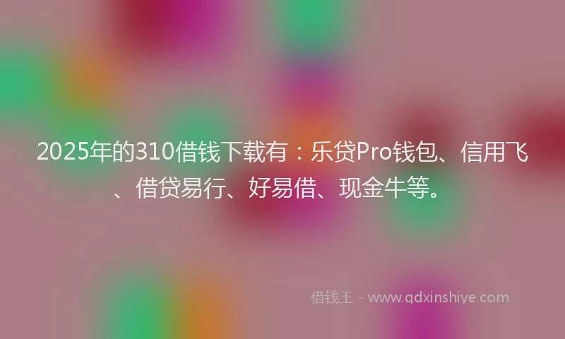 2025年的310借钱下载有：乐贷Pro钱包、信用飞、借贷易行、好易借、现金牛等。