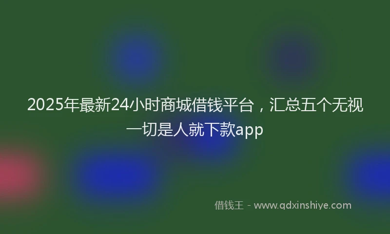 2025年最新24小时商城借钱平台，汇总五个无视一切是人就下款app