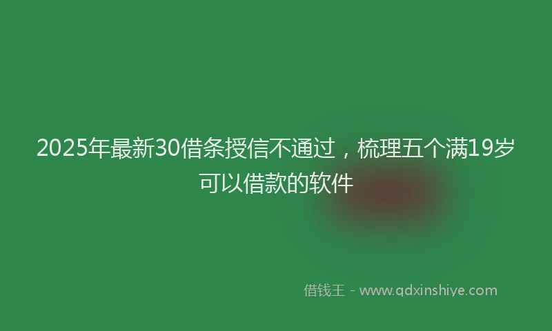 2025年最新30借条授信不通过，梳理五个满19岁可以借款的软件