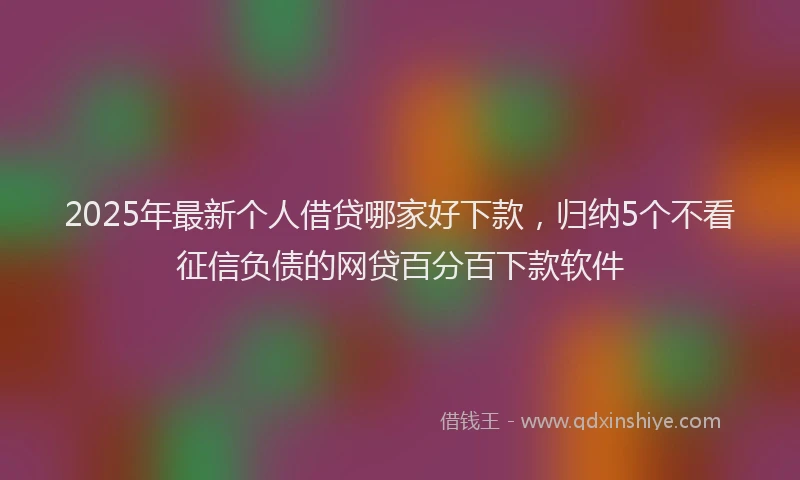 2025年最新个人借贷哪家好下款，归纳5个不看征信负债的网贷百分百下款软件