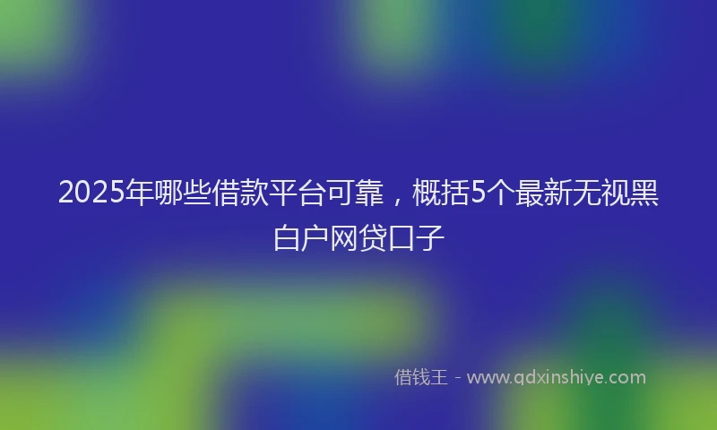 2025年哪些借款平台可靠，概括5个最新无视黑白户网贷口子
