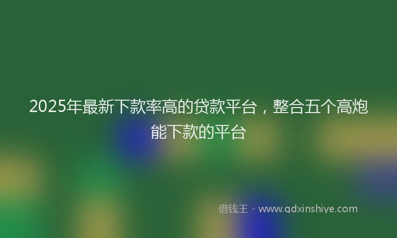 2025年最新下款率高的贷款平台，整合五个高炮能下款的平台