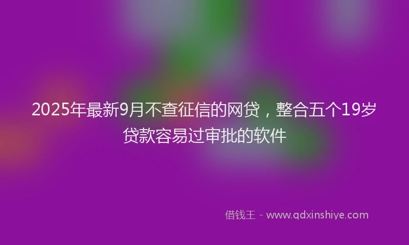 2025年最新9月不查征信的网贷，整合五个19岁贷款容易过审批的软件