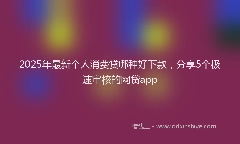 2025年最新个人消费贷哪种好下款，分享5个极速审核的网贷app
