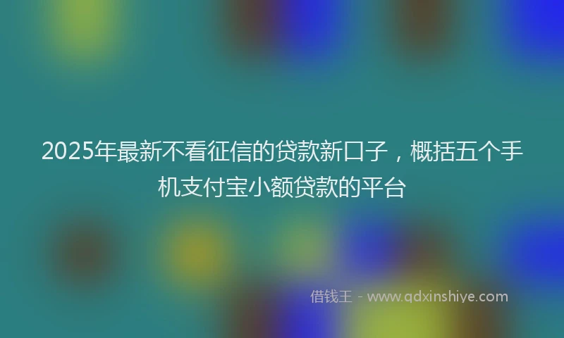 2025年最新不看征信的贷款新口子，概括五个手机支付宝小额贷款的平台