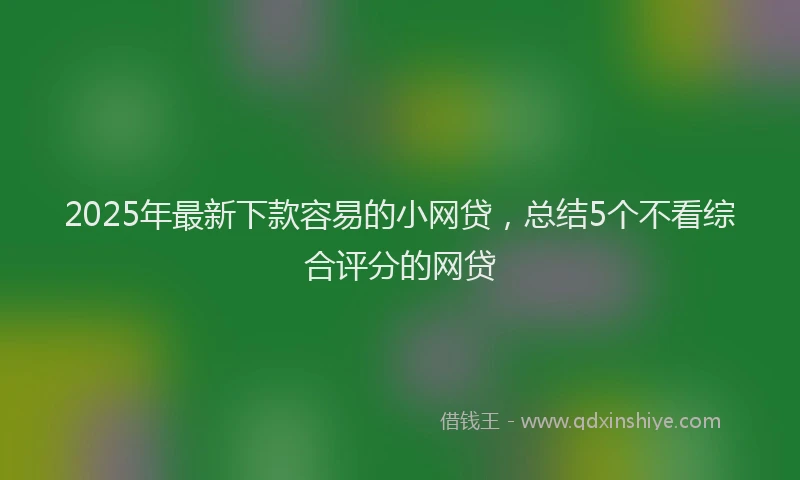 2025年最新下款容易的小网贷，总结5个不看综合评分的网贷