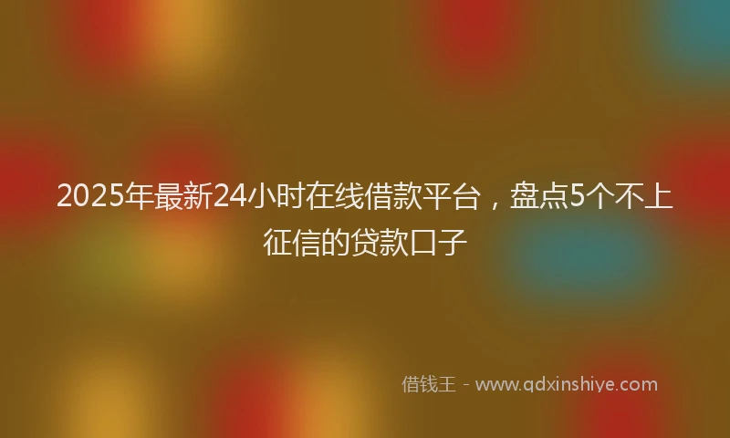 2025年最新24小时在线借款平台，盘点5个不上征信的贷款口子