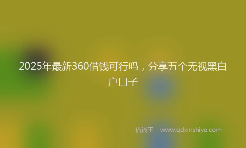 2025年最新360借钱可行吗，分享五个无视黑白户口子