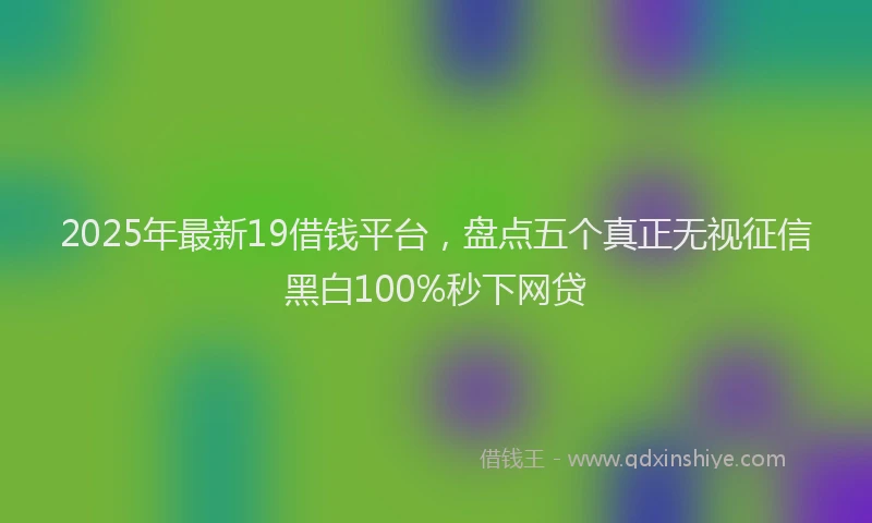 2025年最新19借钱平台，盘点五个真正无视征信黑白100%秒下网贷