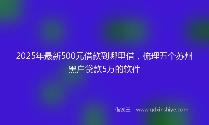 2025年最新500元借款到哪里借，梳理五个苏州黑户贷款5万的软件